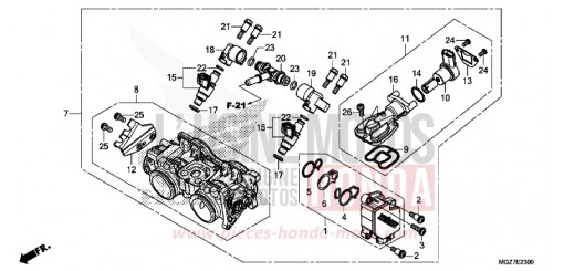 CORPS DE PAPILLON CB500XAF de 2015
